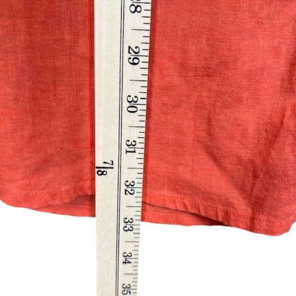 Marc Anthony Linen Blend Double Pocket Button Front Shirt Orange Size XXL - Picture 7 of 9